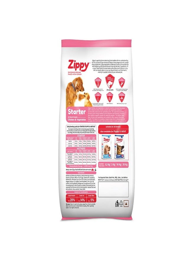 Zippy Starter Dry Dog Food - 1.2 Kg for Pregnant Mother & Weaning Puppy, Real Chicken & Vegetables, Nutritionally Balanced Dog Food for All Breeds, with Vitamins, Minerals, Probiotics & Salmon Oil - Image 2